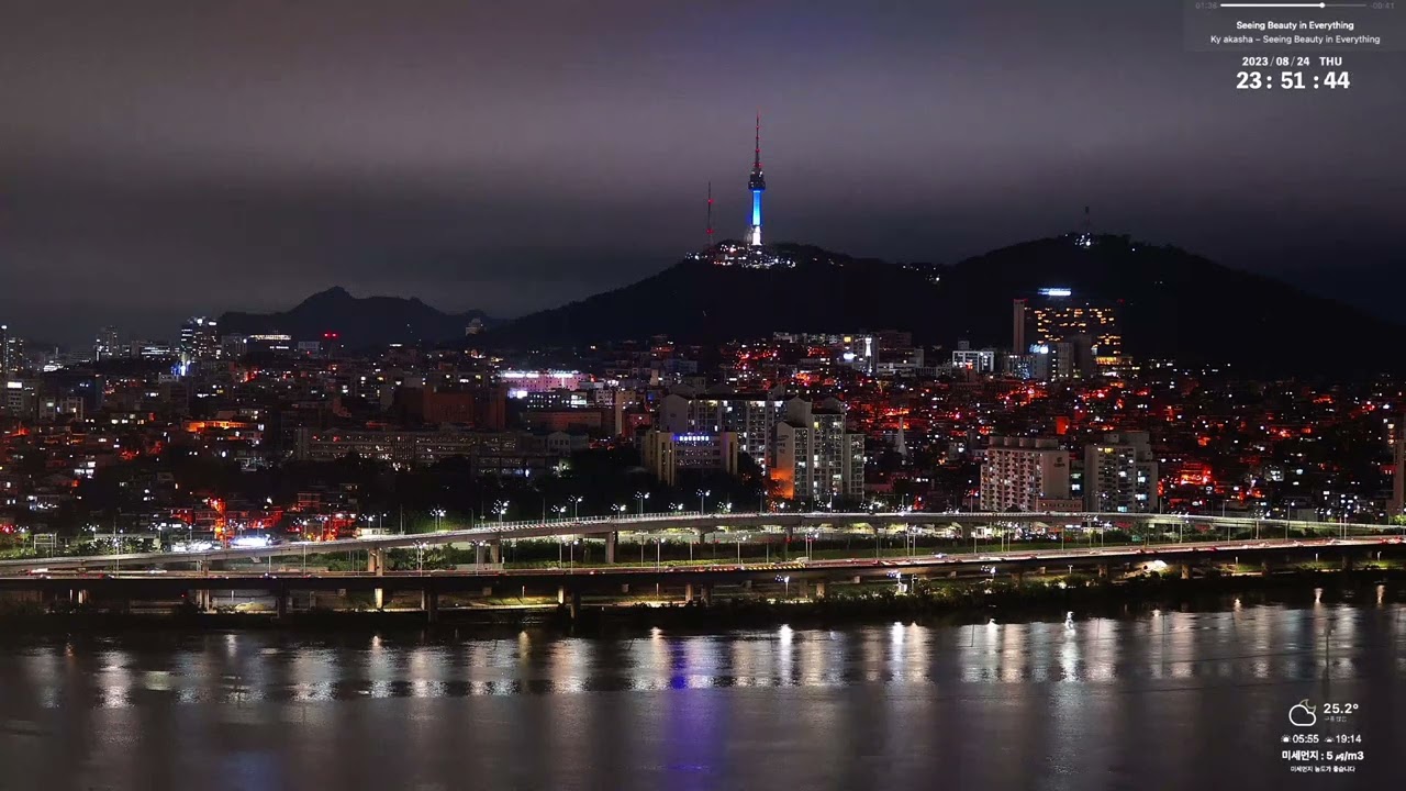 *️⃣ 남산 타워 8월 어느날.. 색다른 풍경의 남산타워🗼야경