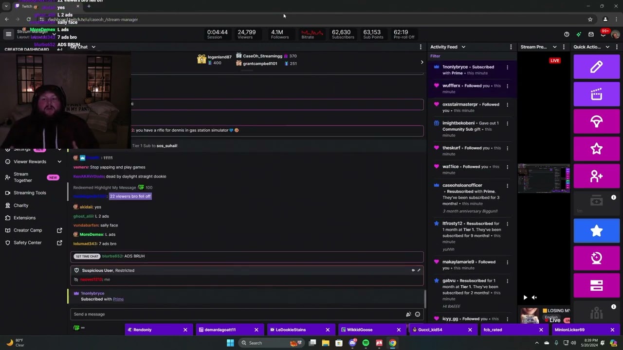 Caseoh explains why he doesn't play Dead by Daylight
