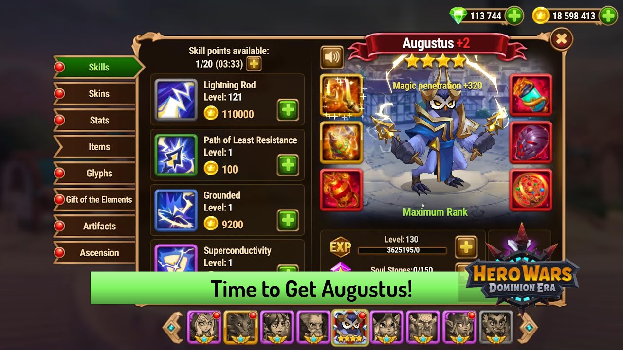 Buffing Up Augustus! — Hero Wars: Dominion Era