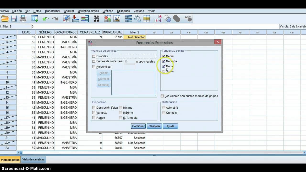 Análisis descriptivo con SPSS