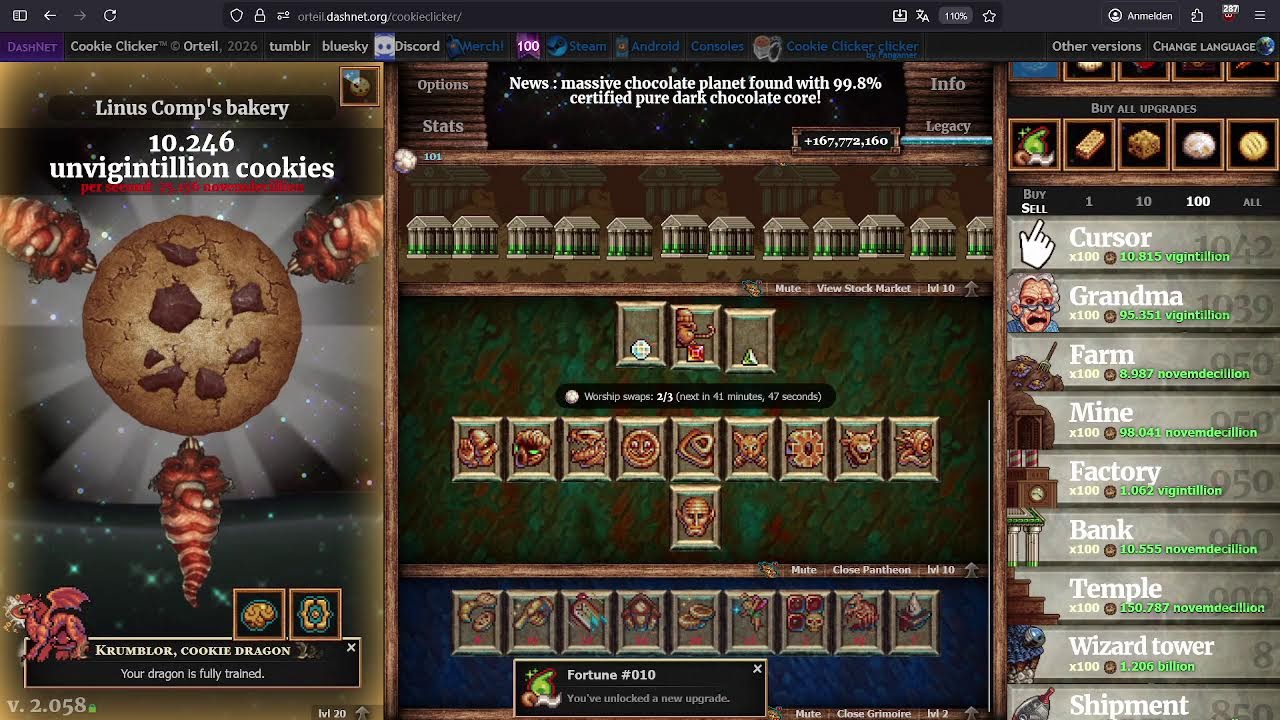 Cookie Clicker Comp Grail attempts