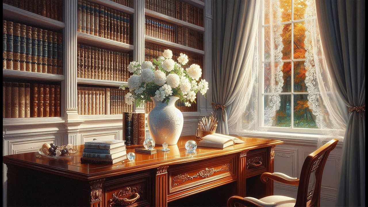 October Opal Fantasy Library Ambience | Immersive Luxury Reading Room (30min)