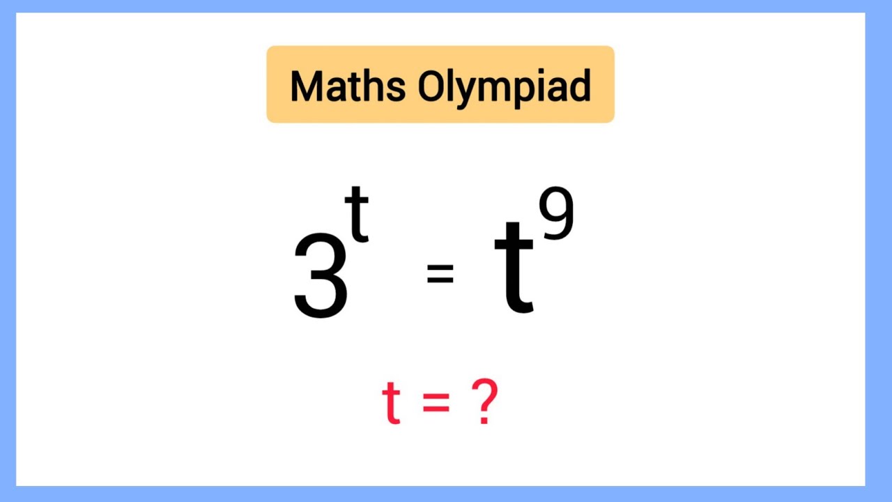 Germany | A Nice Exponential Maths Olympiad Question | Find t?