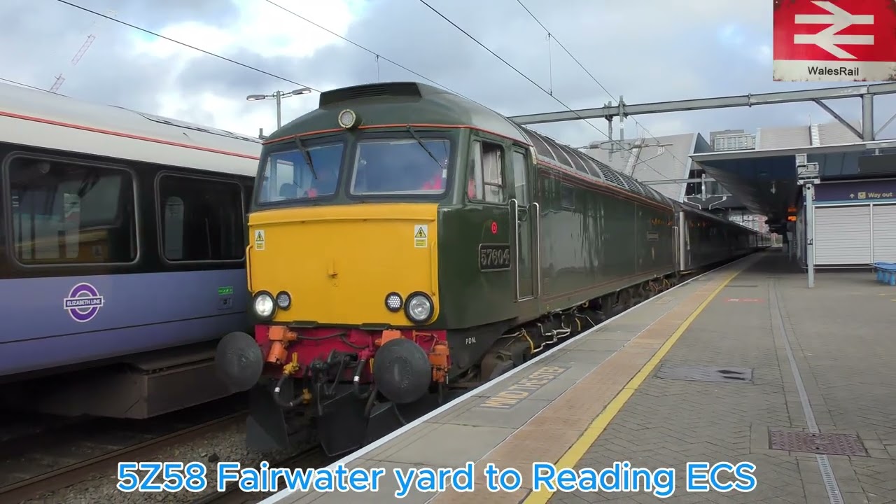 Reading Station ECS GWR Sleeper stock with top and tail 57s 27th February 2026