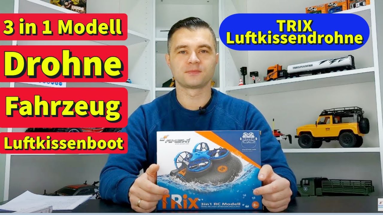 TRIX Drohne 3 in 1 - Drohne, Luftkissenfahrzeug, Luftkissenboot