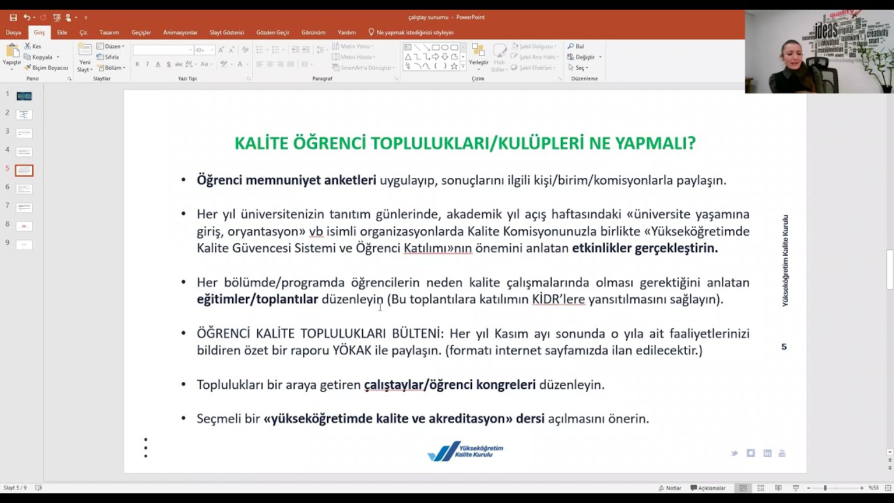 YÖKAK Öğrenci Komisyonu Öğrenci Toplulukları Çalıştayı (2.Gün 3.Bölüm) 28 Ekim 2021