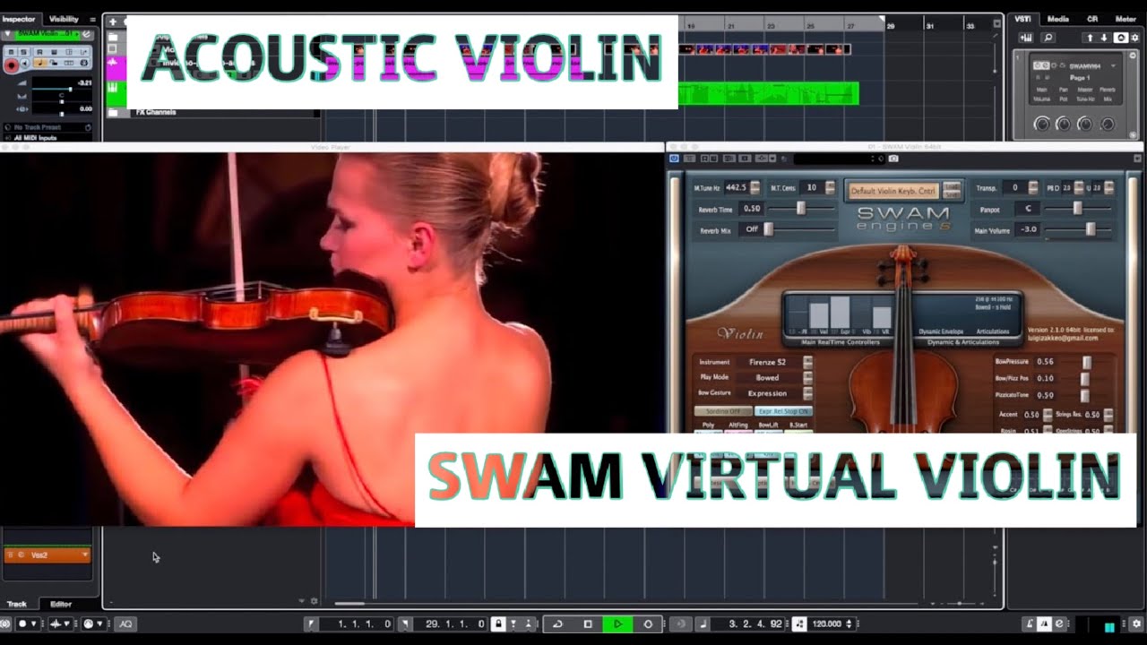 SWAM virtual violin vs acoustic  violin