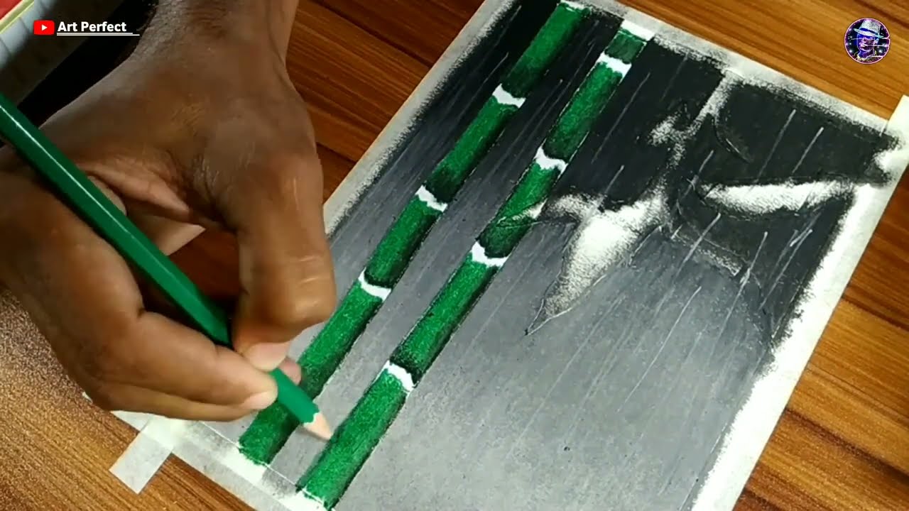 Easy Drawing A Rainy Landscape With Oil Pastel Rainy Water drop Drawing Don't miss 1440p