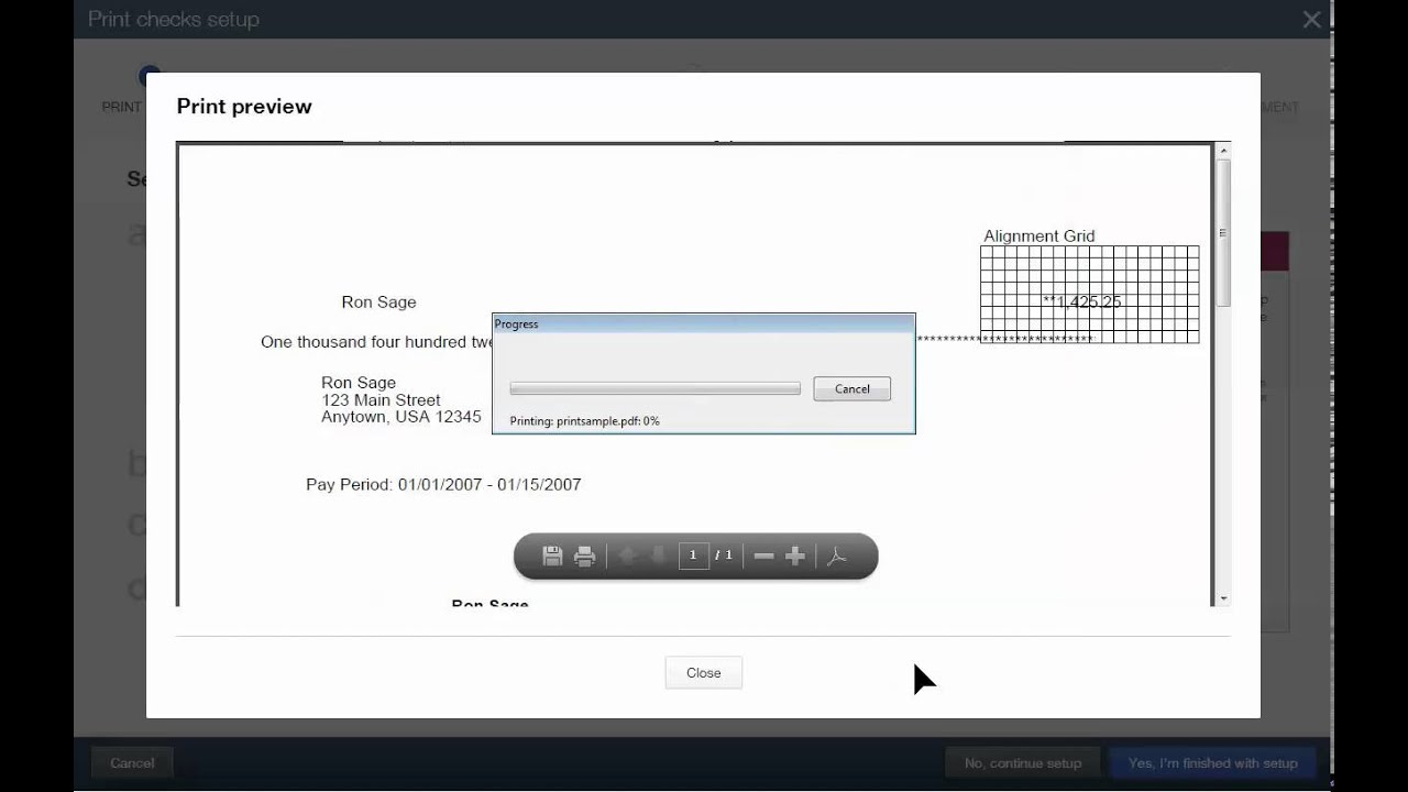 New QuickBooks Online Print Check Alignment