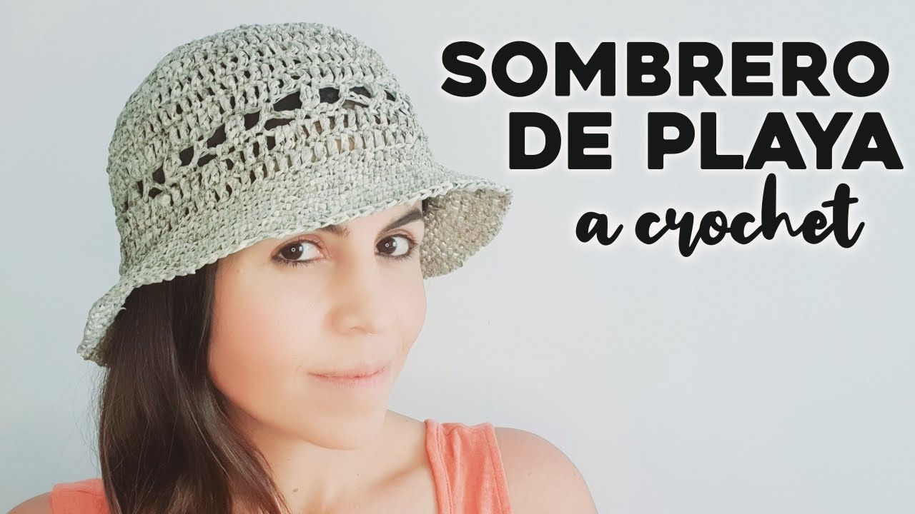 SOMBRERO FACIL A CROCHET ☀️⛱ cómo tejer un sombrero de playa a ganchillo, tutorial paso a paso