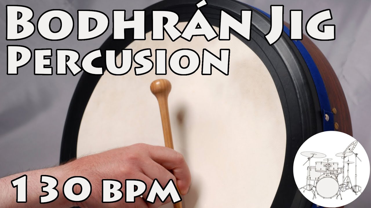 Play along Drums Irish Jig Beat 130 bpm