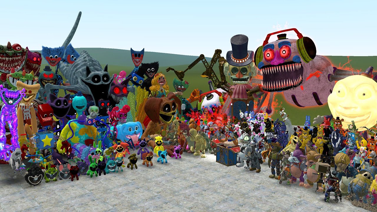 ALL FNAF 1-11 SECRET OF THE MIMIC ANIMATRONICS VS ALL POPPY PLAYTIME CHAPTERS 1-4 In Garry's Mod!