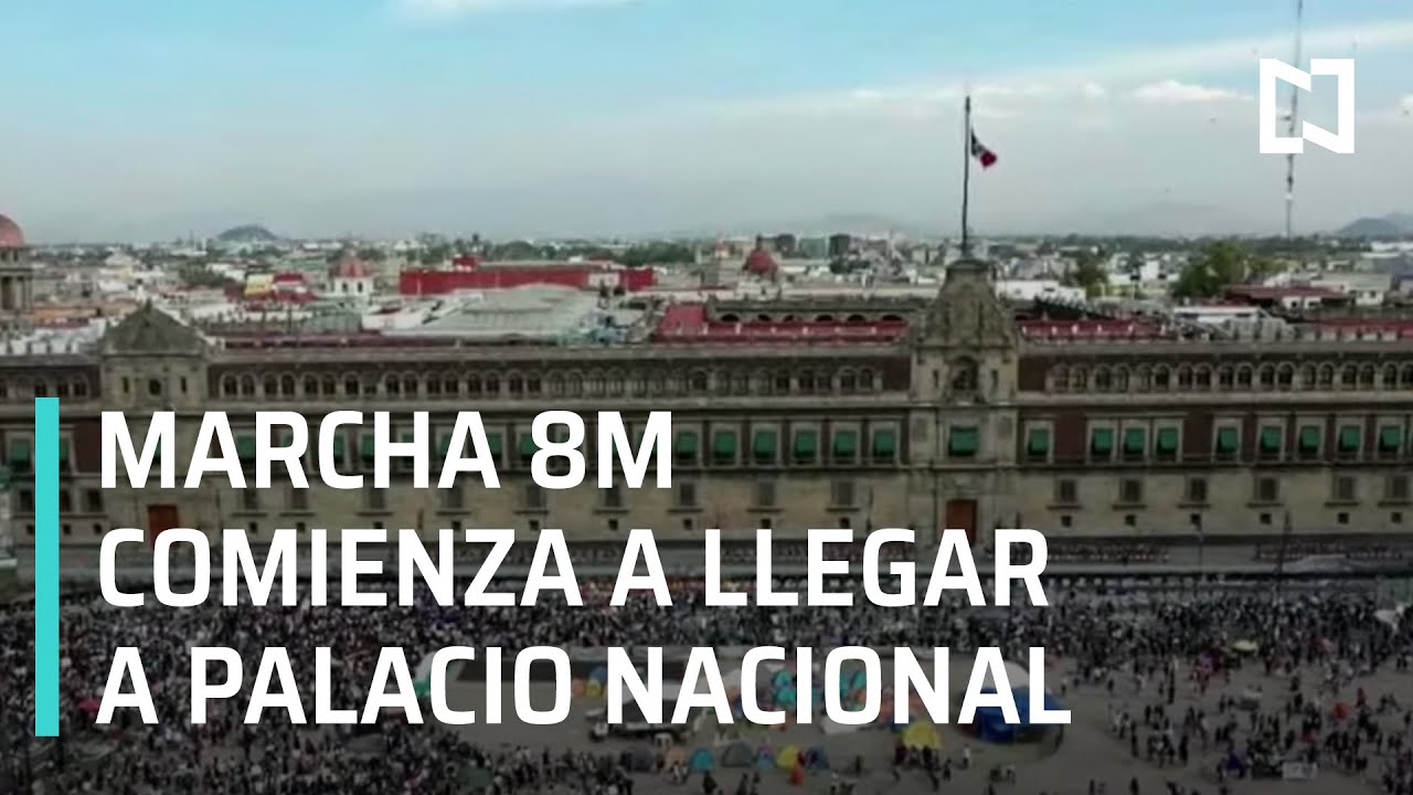 Marcha feminista 8M comienza a llegar al Zócalo de la Ciudad de México