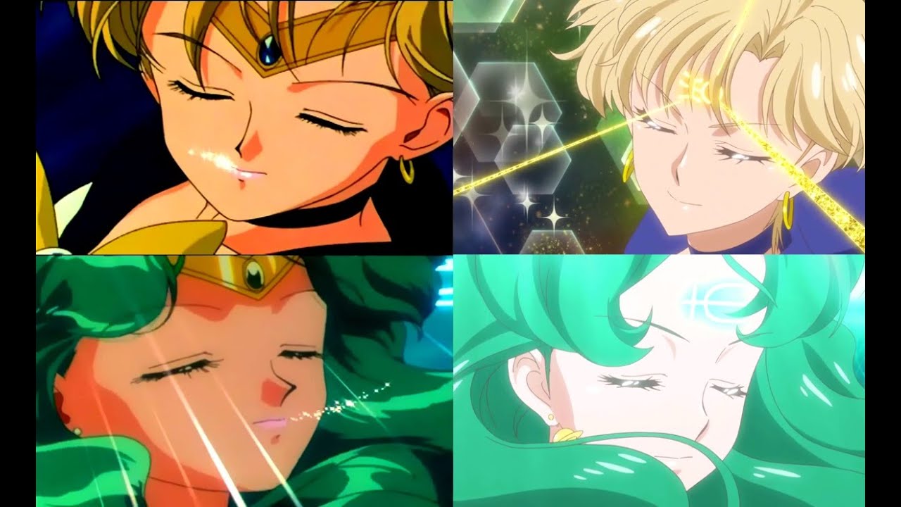 Sailor Uranus and Sailor Neptune Transformation Comparison - Sailor Moon Crystal