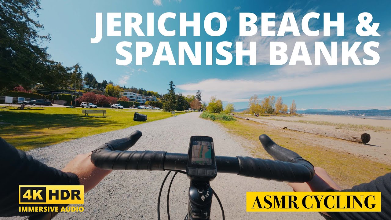 ASMR Cycling Jericho Beach and Spanish Banks in Vancouver [HDR 4K 60fps Immersive Audio]