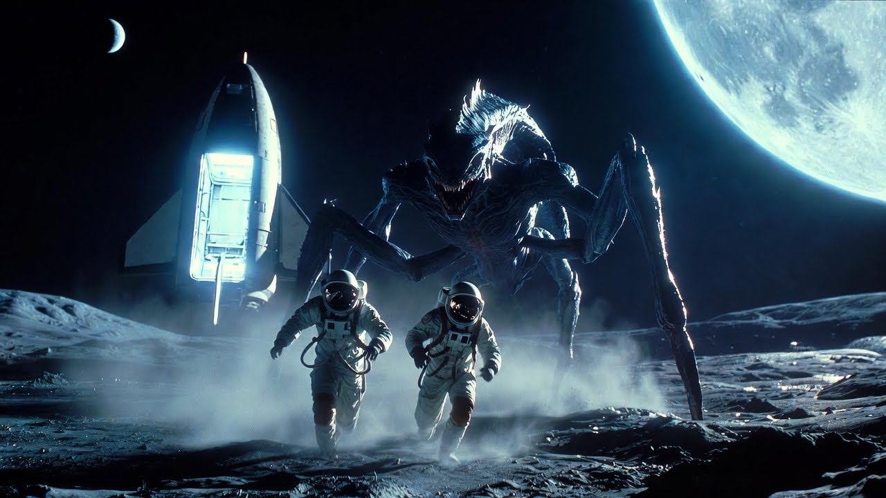 Moon Horror: Face-to-Face with an Alien Monster (AI Video)