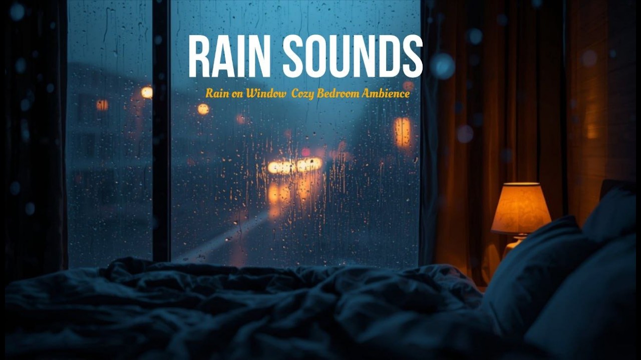 Rain Sounds for Sleeping - Night Rain on Window  Cozy Bedroom Ambience