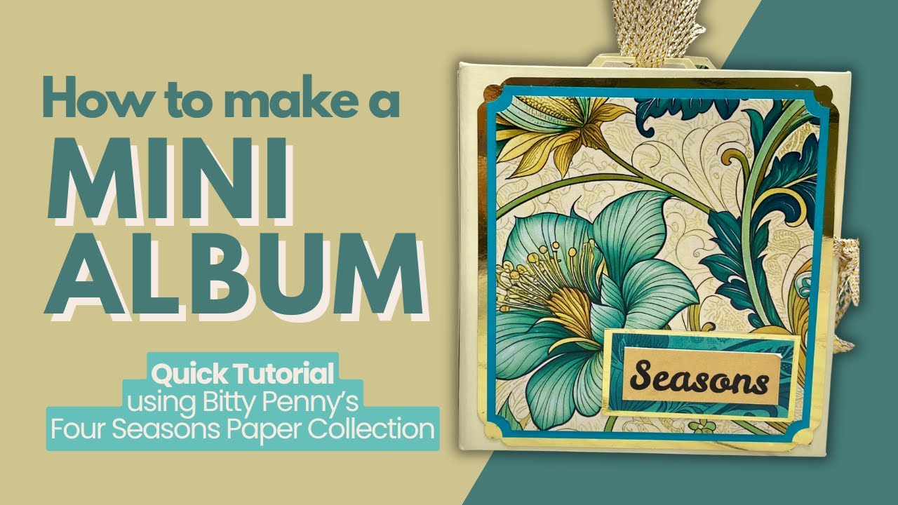 Small Mini Scrapbook Album Tutorial- Let's use some Bitty Penny paper to make a 4 X 4 1/4 Mini Album