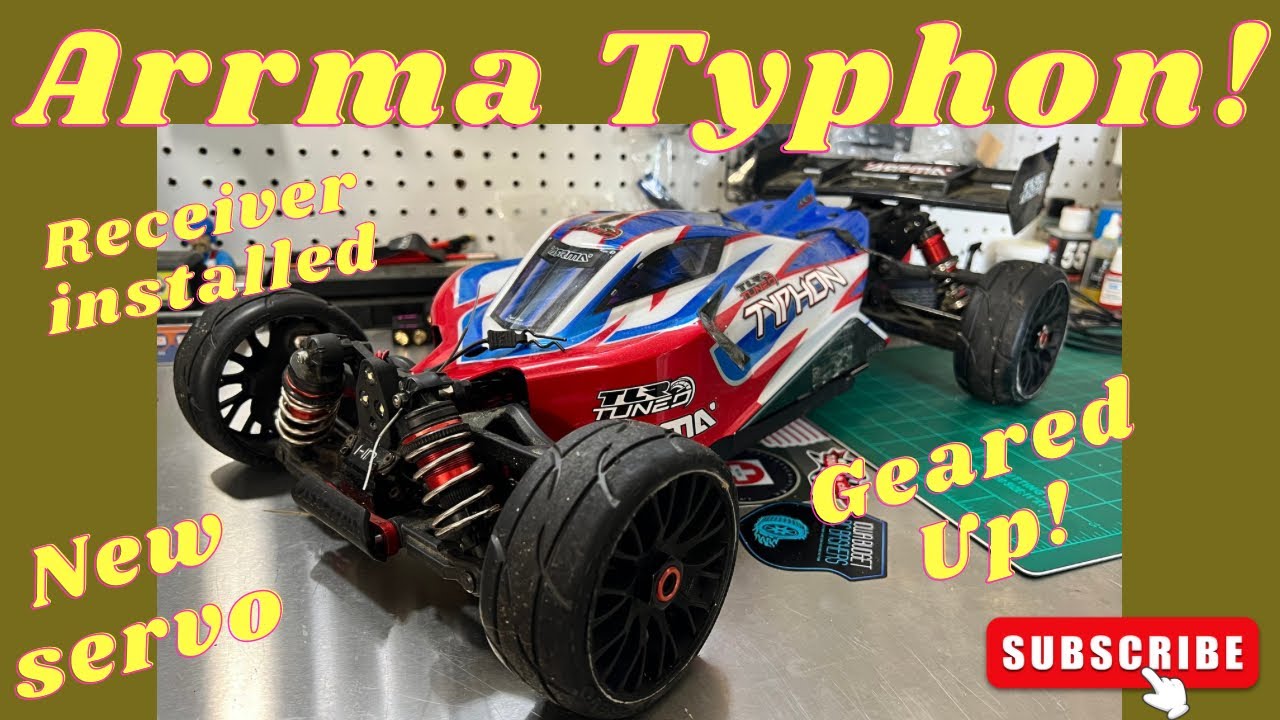 Arrma Typhon, Installing new Receiver, New Servo! Gearing up! Will it Beat 121 Mph!