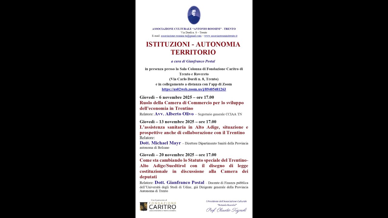 "Istituzioni - Autonomia - Territorio" - 1° - Avv. Alberto Olivo