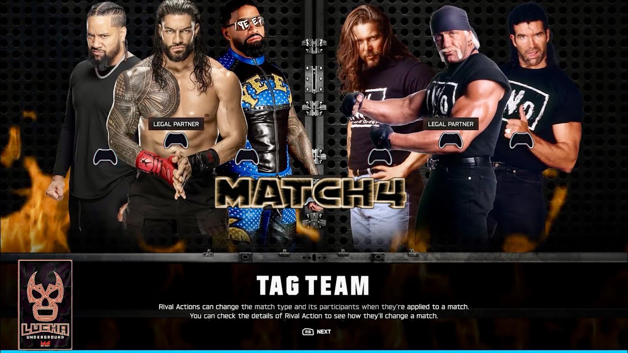 WWE2K25 UNIVERSE💭 LUCHA UNDERGROUND TRIOS TOURNEY Sep wk4, Bloodline vs nWo FULL MATCH X|S