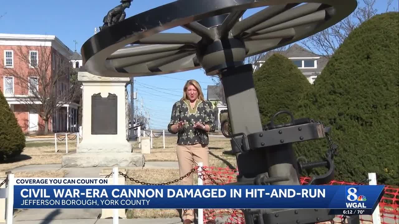 Civil War-era cannon damaged in Jefferson Borough traffic incident