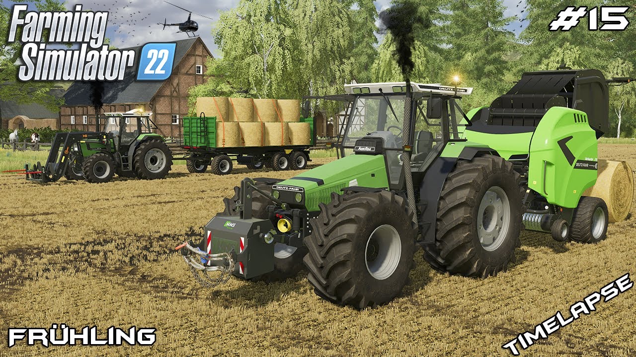 Прессование соломенных тюков пресс-подборщиком Deutz-Fahr | Животные на Фрюлинге | Farming Simula...