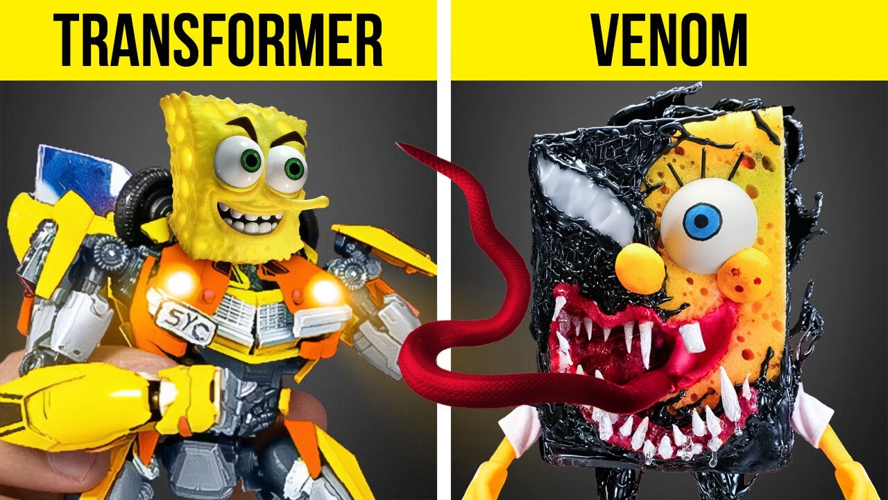 SpongeBob Became Venom? 🧽😈 Cute vs. Monster Makeover in the Biggest Aquarium! 🌊