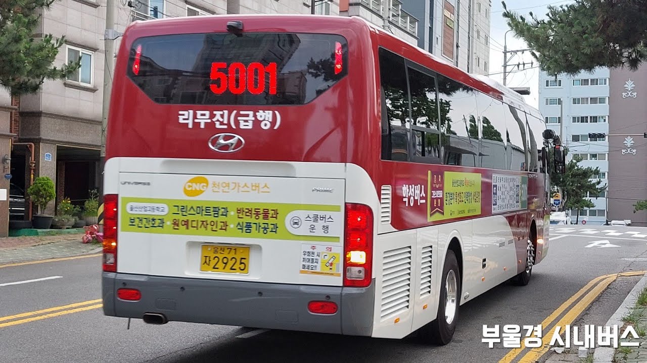 울산 학성버스 5001번 [KTX울산역 ~ 굴화주공 아파트앞]구간 주행영상
