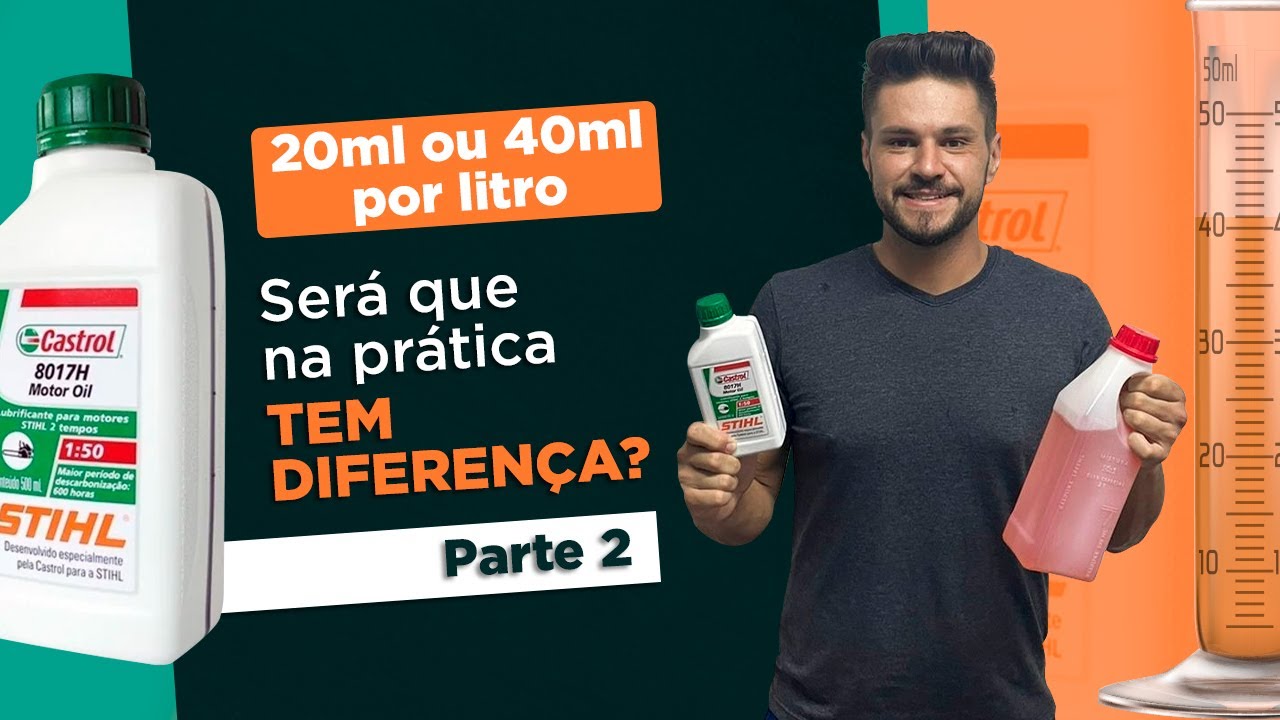 Parte 2 do TESTE INÉDITO - o OLÉO STIHL é 20ml por Litro ou 40ml por Litro de gasolina?
