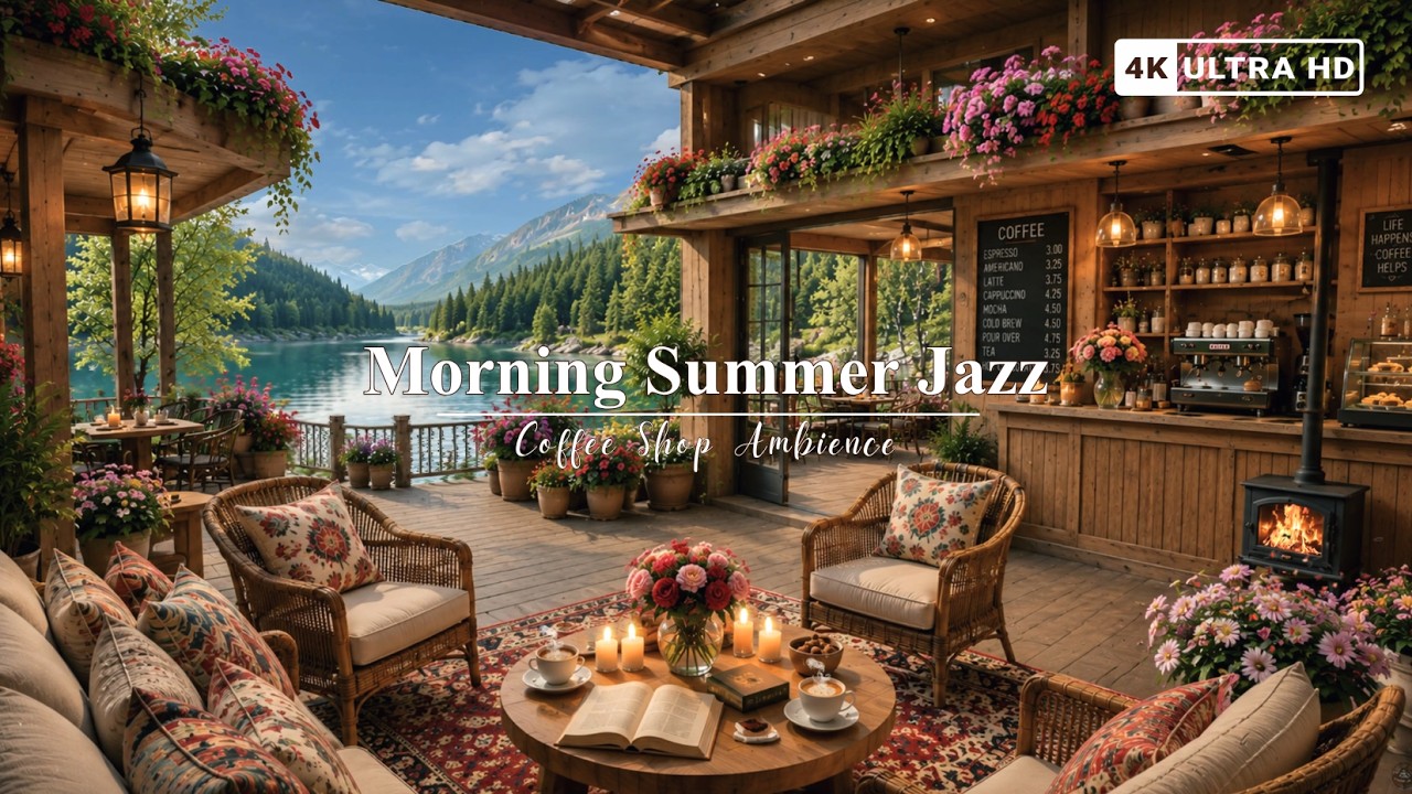 Peaceful Summer Evening Jazz 🌞 Outdoor Caf&eacute; Ambience with Smooth Piano Music for Relaxation