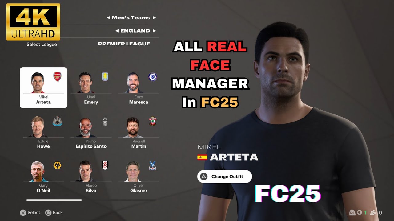 FC25 ALL MANAGER with REAL FACE in EA SPORTS FC 25 │ REAL FACES & MANAGER │MANAGER CAREER MODE [4K]