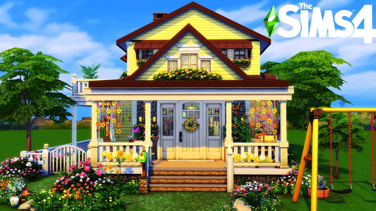 Spring family house 🌷 BASE GAME + SEASONS | The Sims 4 - Speed build (NO CC)