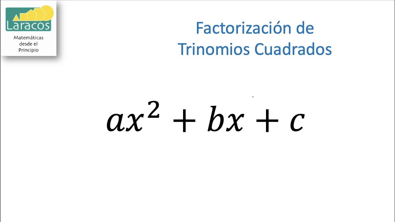 Factorización de Trinomios cuadrados con coeficiente a igual a 1