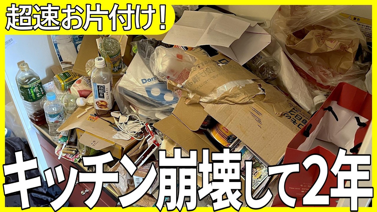 【汚部屋お片付け】2年分の食品ゴミを全部捨てる！真面目な若手駅員さんの汚部屋を超速お片付け！