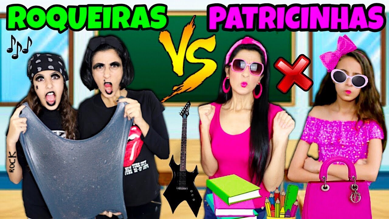 ROQUEIRAS VS PATRICINHAS FAZENDO AMOEBA \SLIME  NA ESCOLA