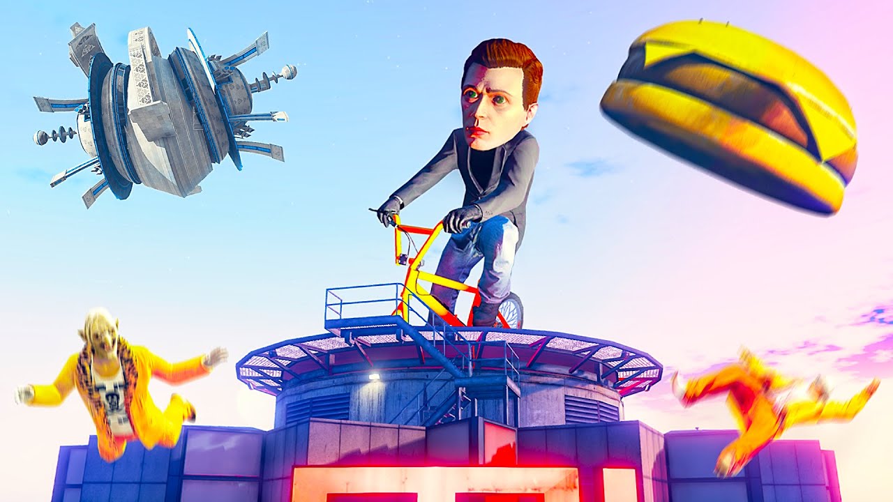 GTA ONLINE Hacker hilft uns mit dem Fahrrad auf den Maze Bank Tower!