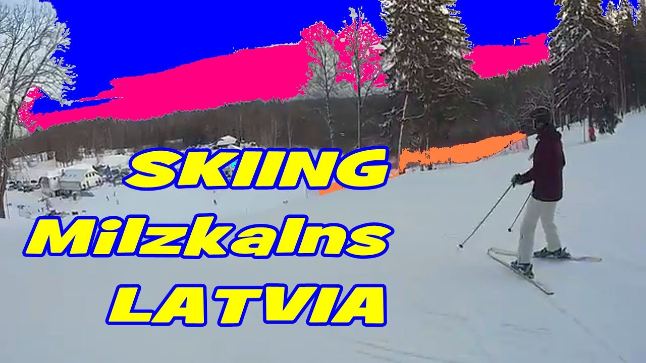 Milzkalns SLĒPOŠANA LATVIJĀ Латвия НА ГОРНЫХ ЛЫЖАХ 2021
