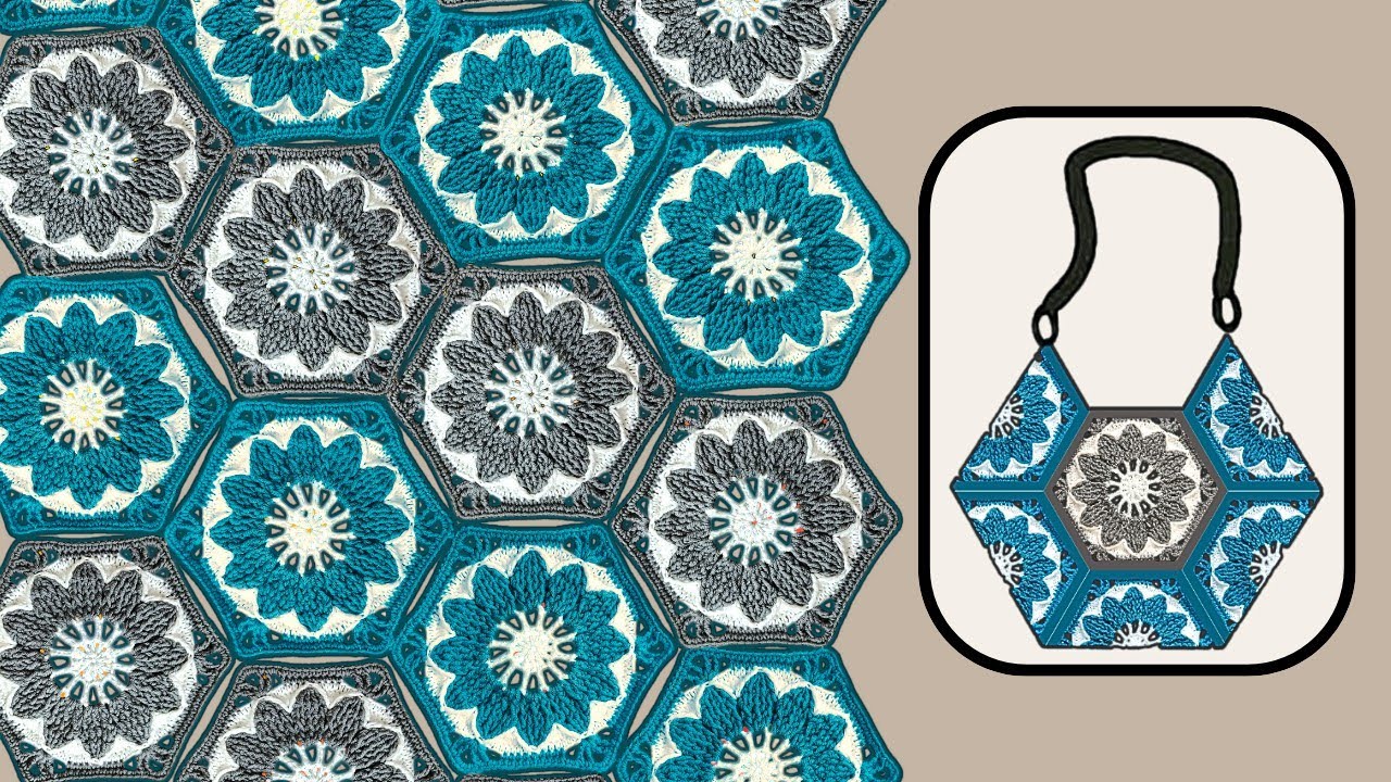 OMG😍Such An Amazing Crochet Hexagon Afghan For Bags and Throws 👉Absolutely Stunning pattern@sara1111