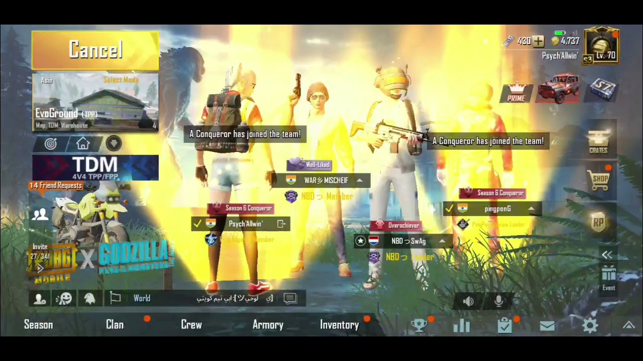 conqueror pubg mobile special entrance effect