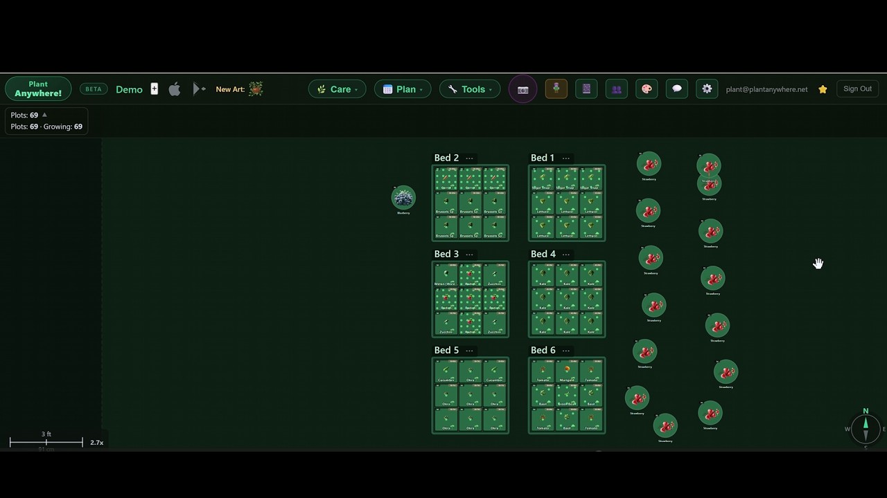 PLANT ANYWHERE! Garden planner with watering, fertilizer, growth stage, and plant identification!