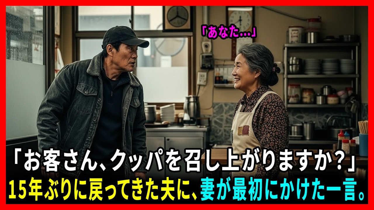 15年前、死んだはずの夫が億万長者になって帰ってきたのに、妻が最初にかけた一言は――「おかえりなさい、クッパでも召し上がりますか？」#動エピソード#老後の物語 #家族の物語