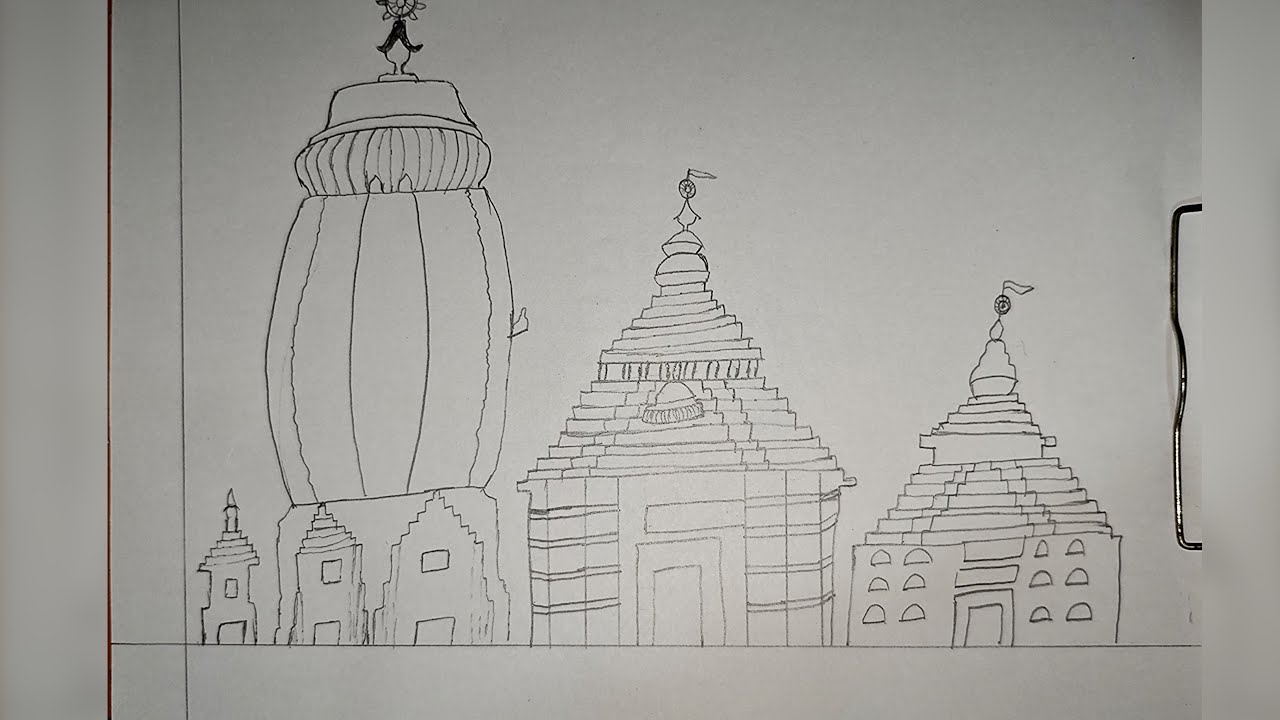 Puri Jagannath Temple | Drawing of Jagannath Bhagwan | Easy Drawing by@PushpashreeArts