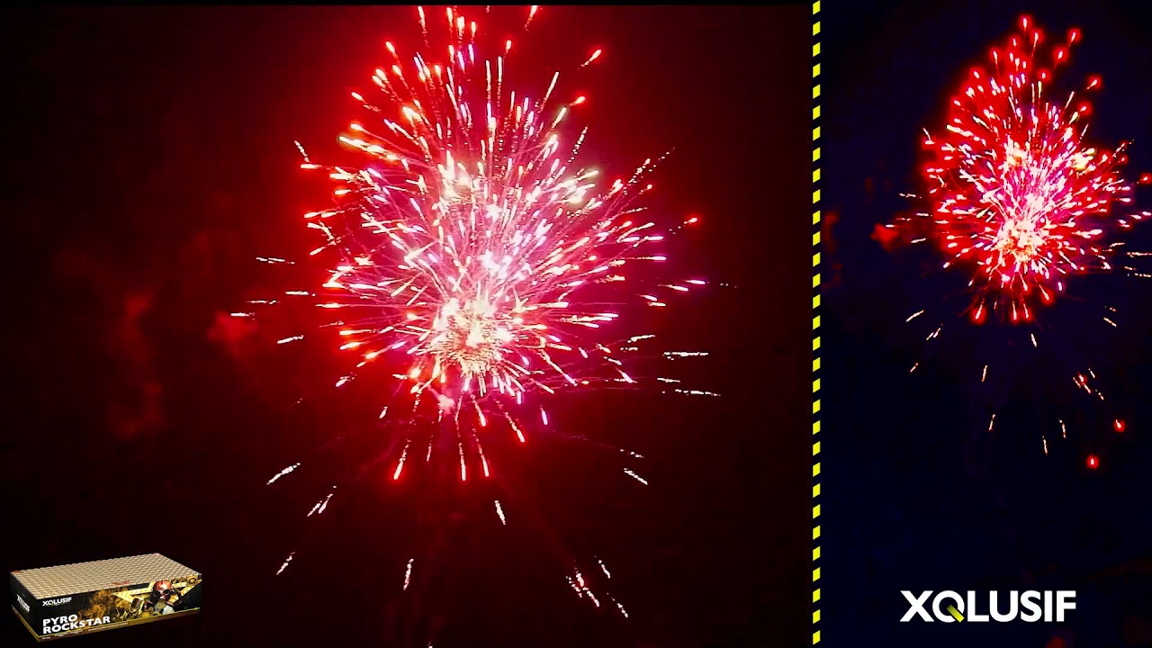 6610 - XQLUSIF Pyro Rockstar 288 Schots Dubbel Compound - VOLT! Vuurwerk