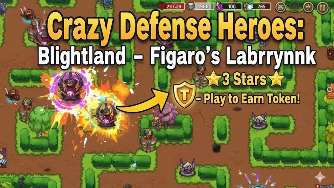 Crazy Defense Heroes: Blightland - Figaro's Labyrinth ( 3 Stars - Play to earn Token )