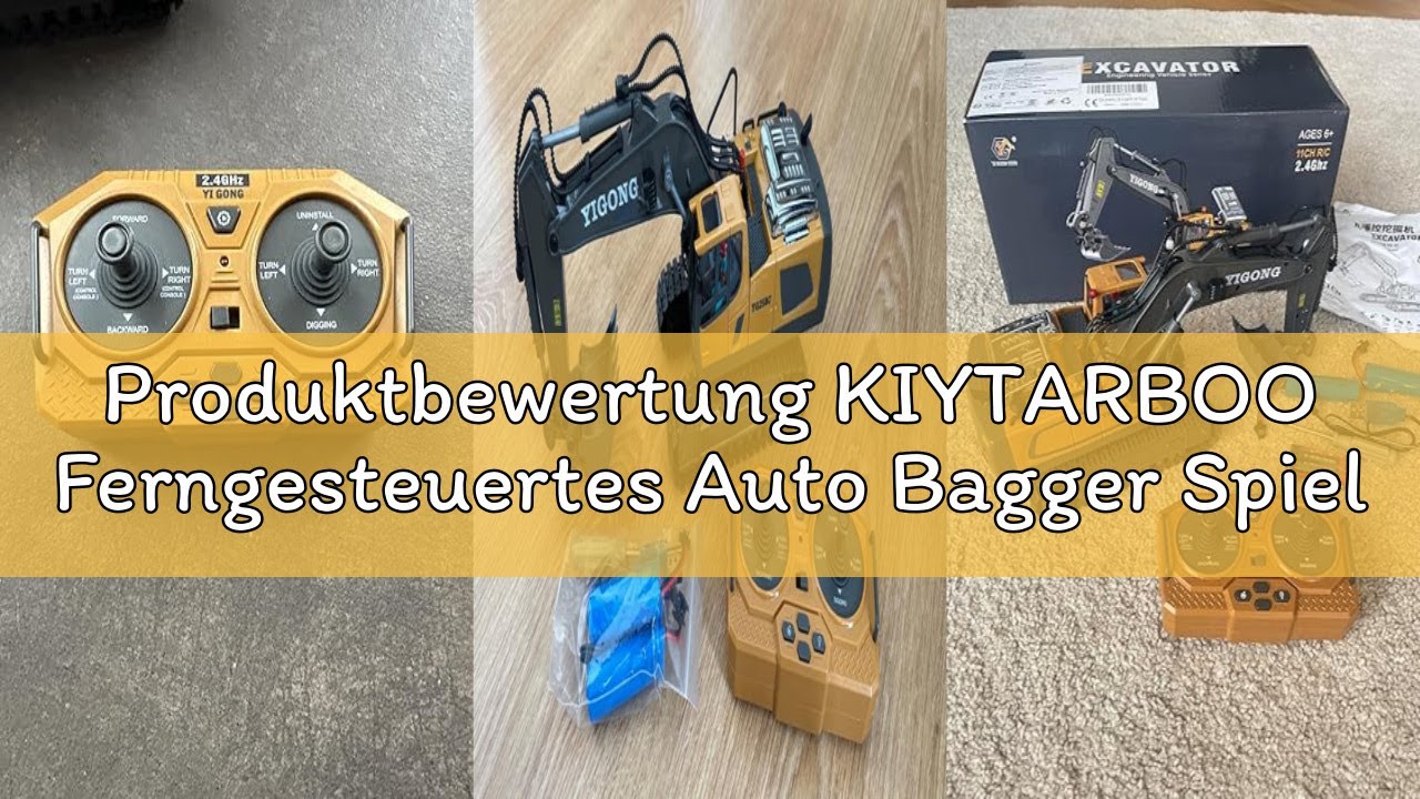 Produktbewertung KIYTARBOO Ferngesteuertes Auto Bagger Spielzeug für ab 3 Jahre Sand Fahrzeuge Metal