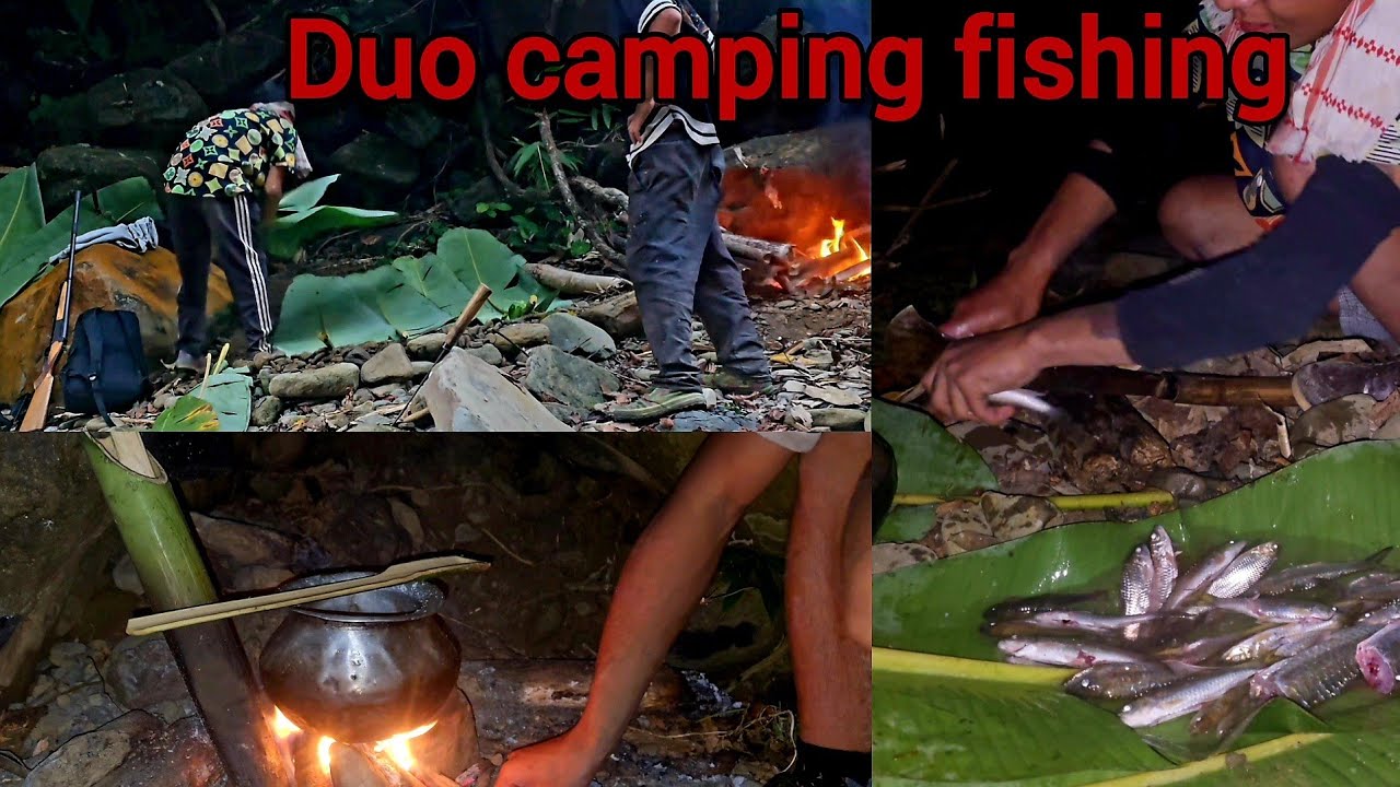 Duo Riverside Camping & Fishing Adventure// Catch and Cook the Fresh Fish (day1) 