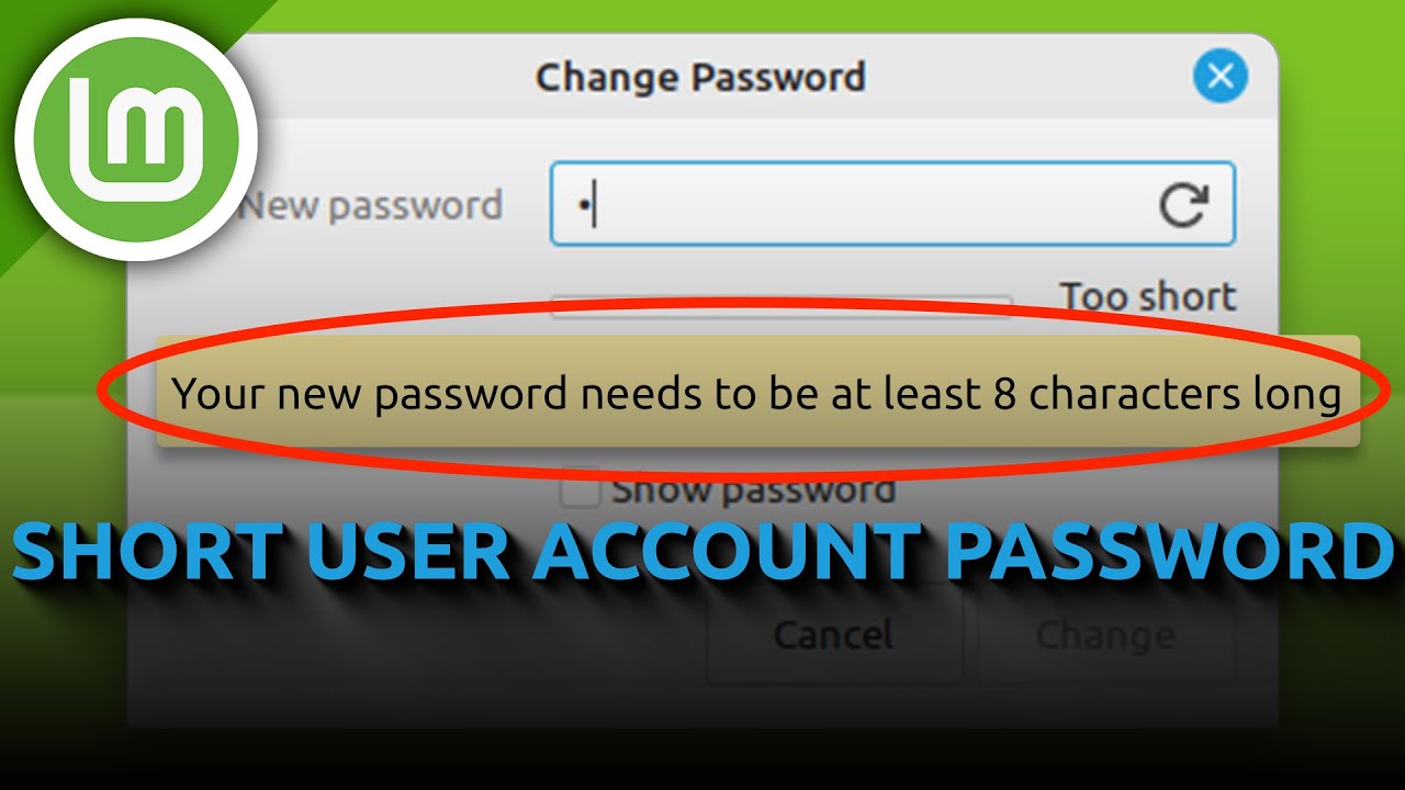 How to Set a Short User Account Password on Linux Mint