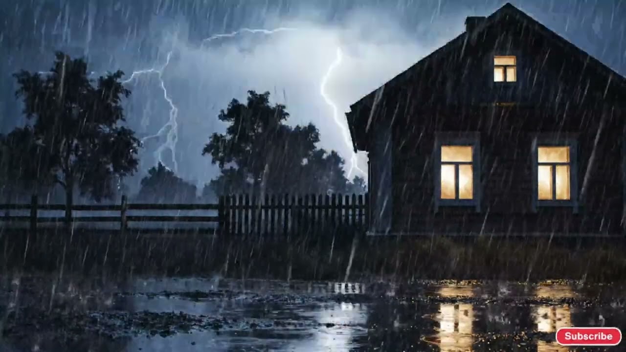 Heavy Rain and Thunder Sounds for Deep Sleep 🌧️ Relaxing Rainstorm at Night