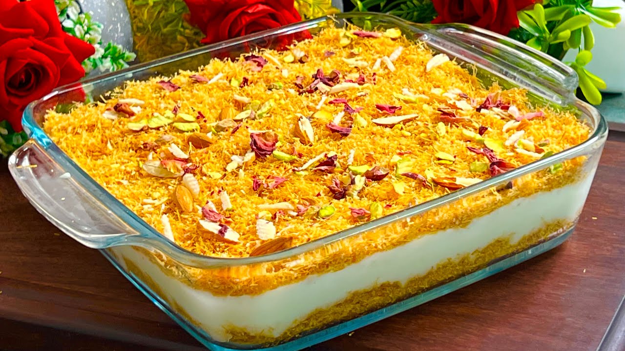 Eid Special Dessert in 10 Minutes | No Oven! No Baking | Creamy & Crunchy Kunafa | Nawabi Sevai 